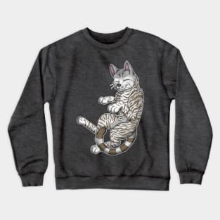 Silver-Amber Tabby Shorthair Crewneck Sweatshirt